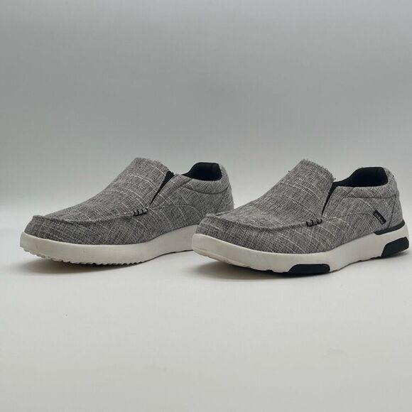 ORTHOCOMFOOT Boat Shoes Mens Size 12 Heather Gray Slip-On Loafers Comfort Canvas - Picture 6 of 16